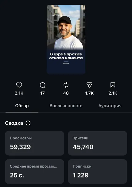 Статистика ролика: 59 329 просмотров, 1 229 подписок